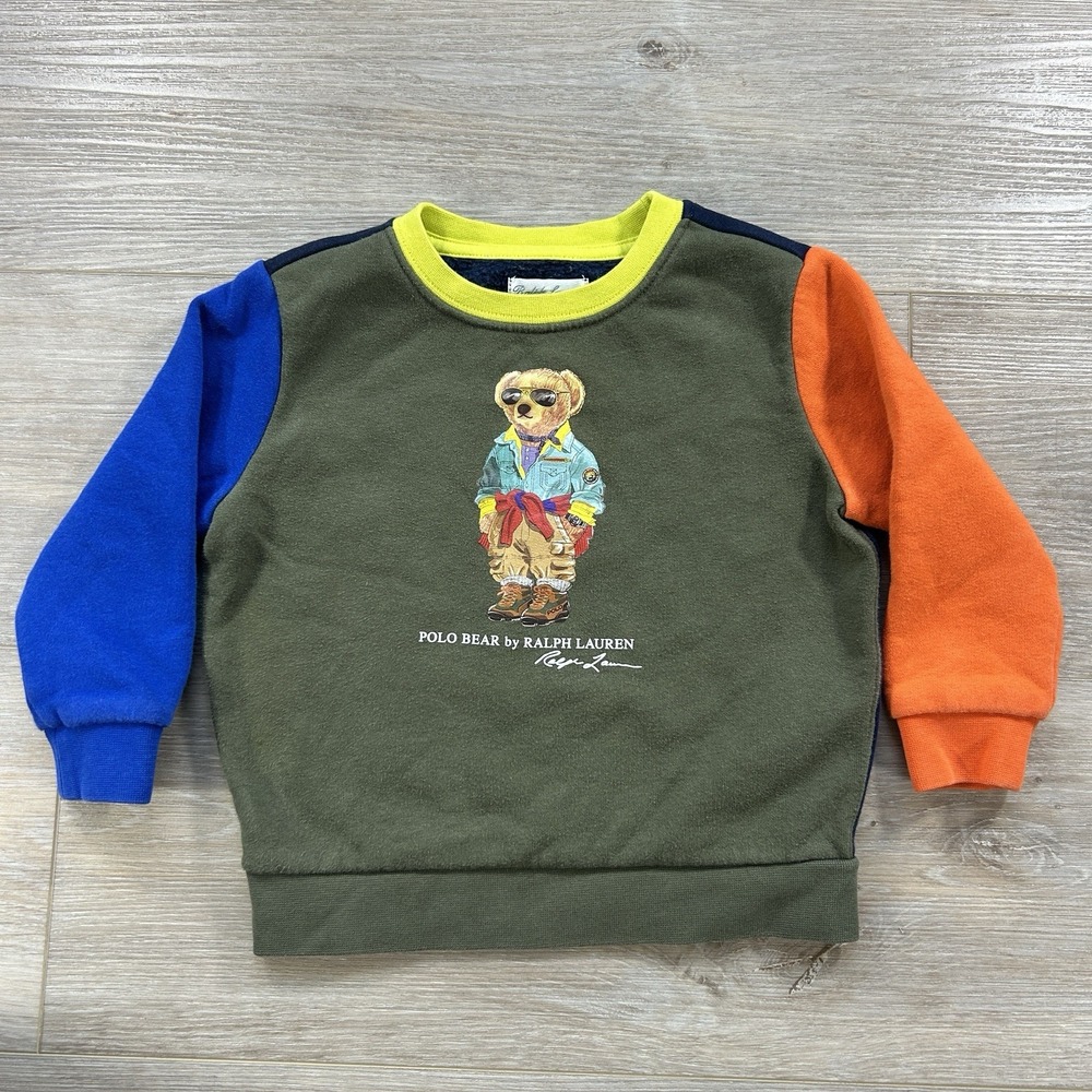 Polo Ralph Lauren 18M Polo Bear Color-Blocked Fleece Crewneck Streetwear